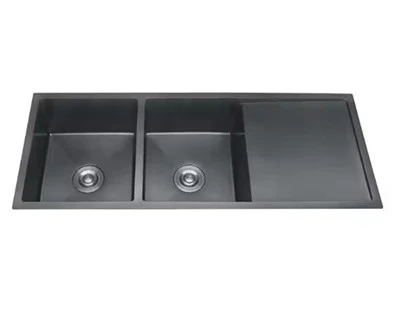 Fregadero de cocina de doble cubeta con escurridor