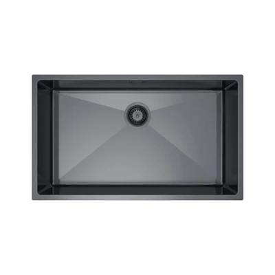 Fregadero de cocina de un solo tazón Nano Black de lujo